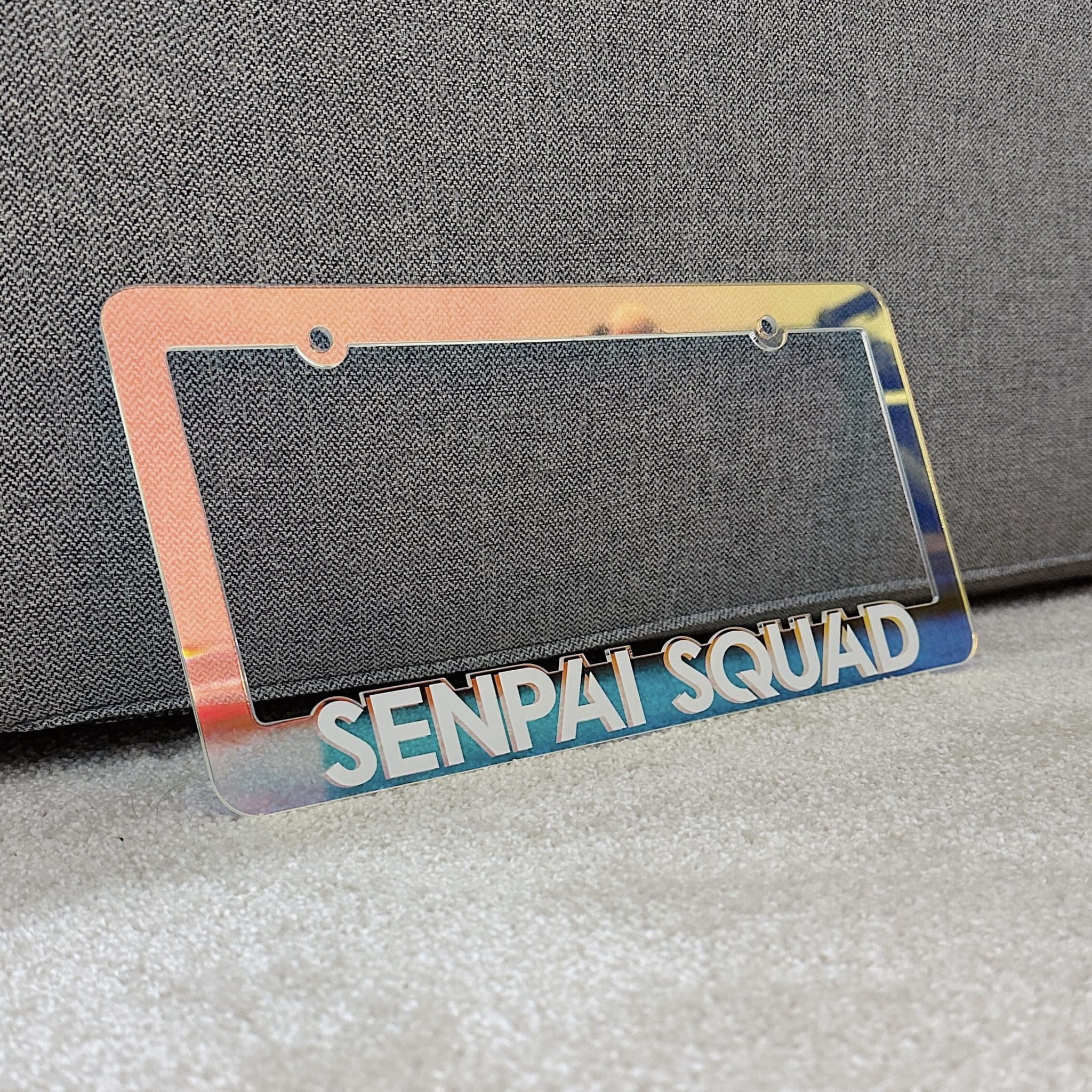 Senpai Squad – V1 Iridescent License Plate Frame – Senpai Squad